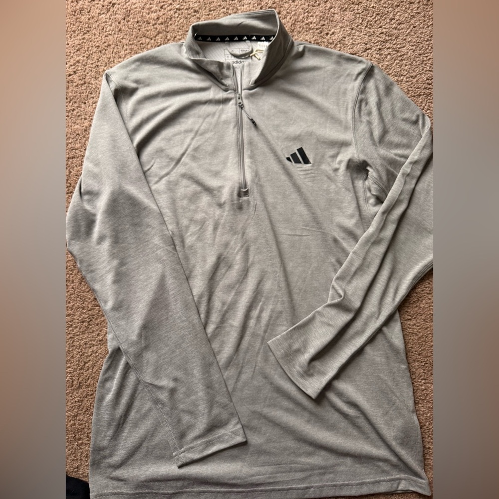 Men’s Adidas Gray Quarter-Zip top